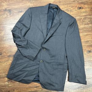 Jos A Bank Signature Gold Gray Stripe Wool 2 Button Suit Jacket Blazer Men 40R *